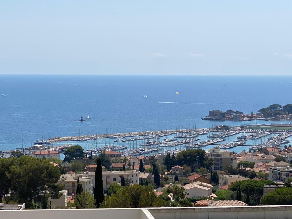 Superbe T2 44M2 - Grande Terrasse Vue Mer Panoramique Exceptionnelle Piscine - Parking Bandol Zewnętrze zdjęcie
